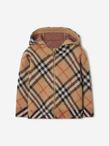 Burberry Baby Boys Mini Jimmy Check Zip Up Top in Beige