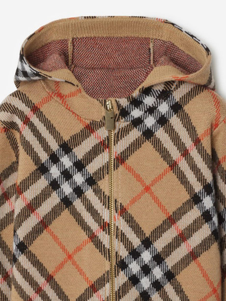 Burberry Baby Boys Mini Jimmy Check Zip Up Top in Beige