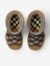 Burberry Kids Check Rubber Marsh High Boots in Beige
