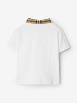 Burberry Baby Boys Johane Check Collar Polo Shirt in White