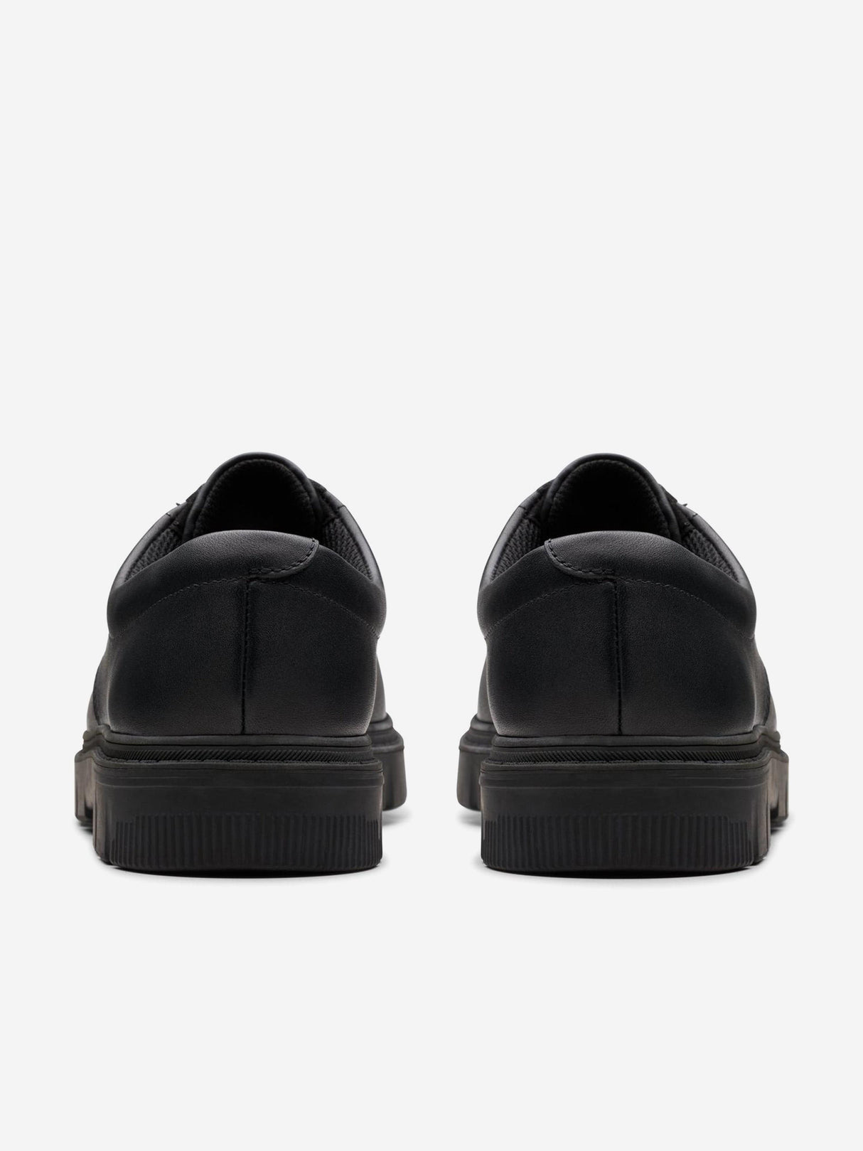 Clarks Boys Leather Lorcam Loop Shoes in Black (Wide Fit)