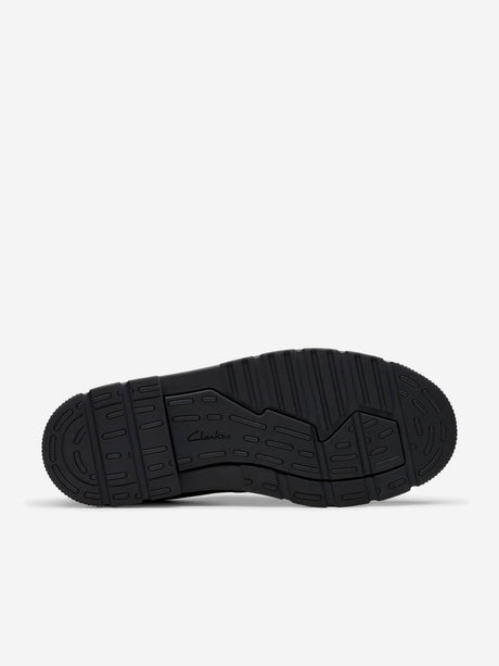 Clarks Boys Leather Lorcam Loop Shoes in Black (Wide Fit)