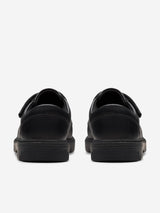 Clarks Boys Leather Lorcam Edge Shoes in Black (Wide Fit)