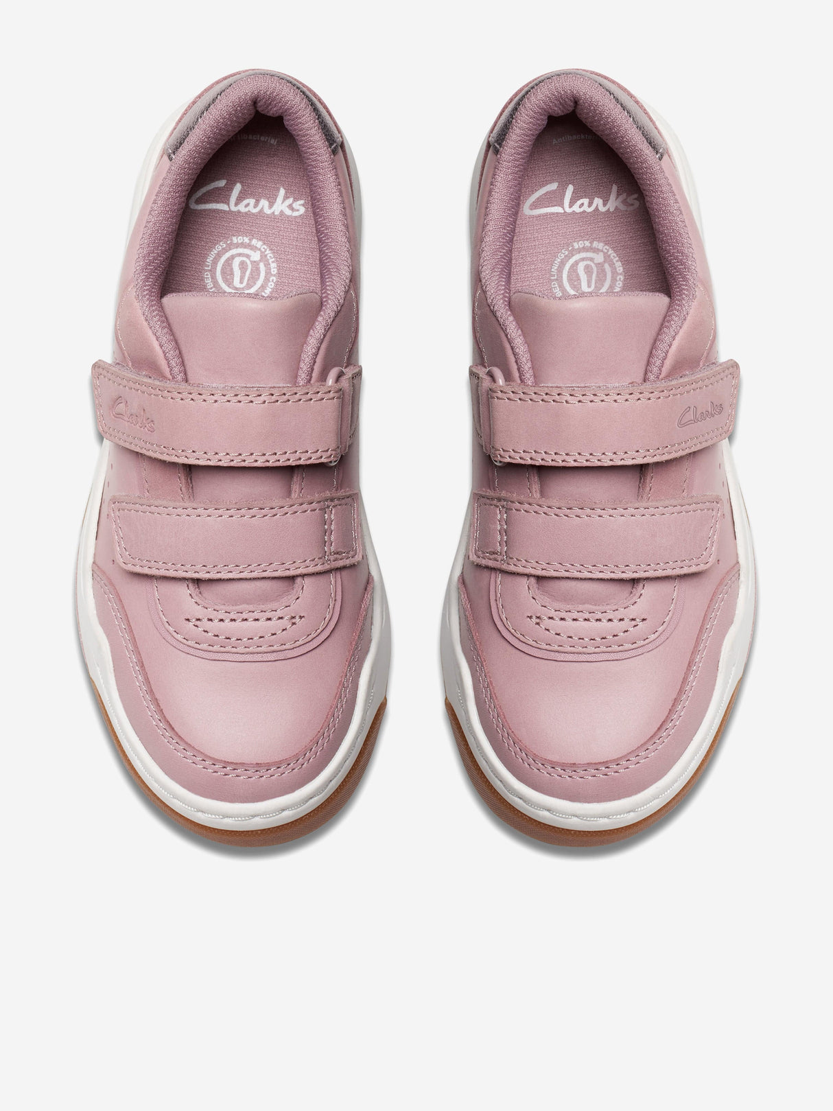 Clarks Girls Leather Urban Solo Trainers in Pink (Standard Fit)