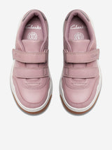 Clarks Girls Leather Urban Solo Trainers in Pink (Standard Fit)