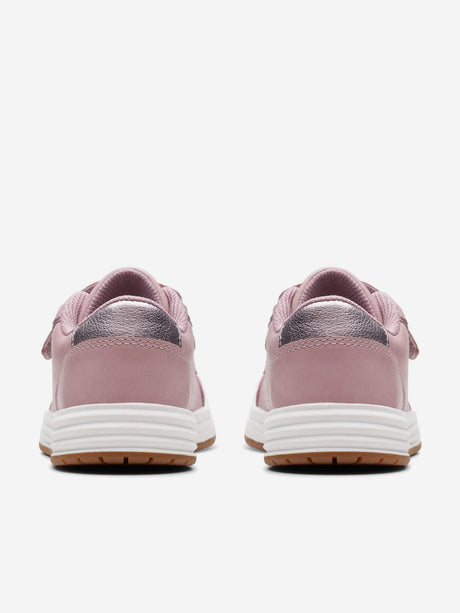 Clarks Girls Leather Urban Solo Trainers in Pink (Standard Fit)