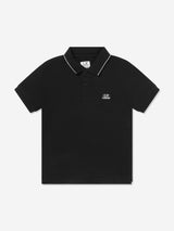 C.P. Company Boys Logo Polo Shirt in Black