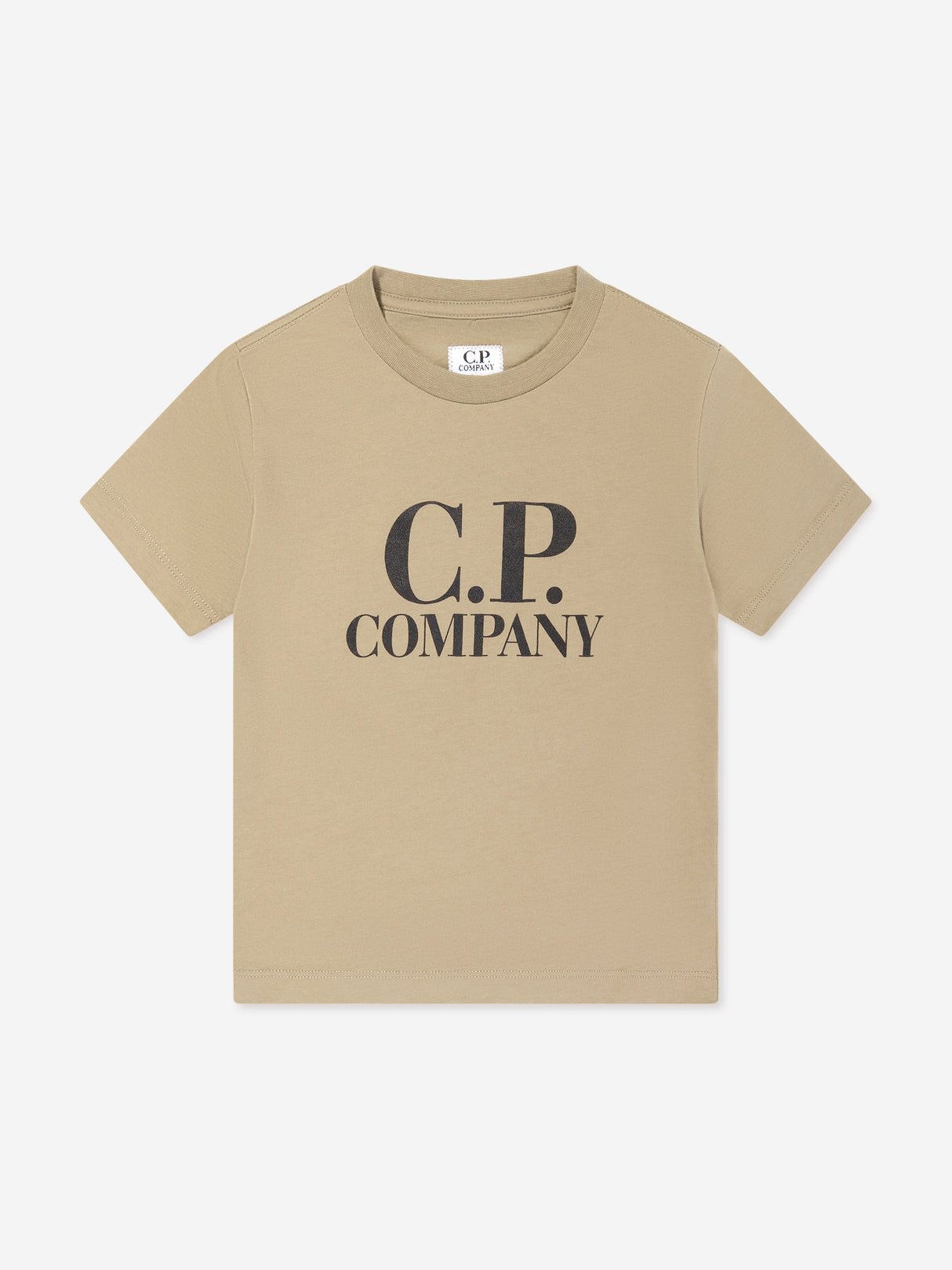 C.P. Company Boys Logo Back Goggle T-Shirt in Beige