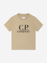 C.P. Company Boys Logo Back Goggle T-Shirt in Beige