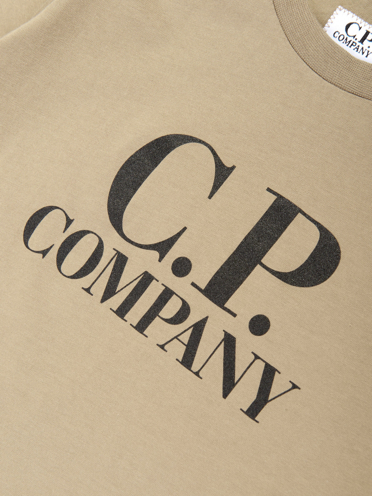 C.P. Company Boys Logo Back Goggle T-Shirt in Beige