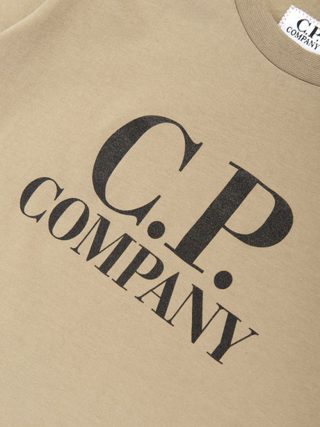 C.P. Company Boys Logo Back Goggle T-Shirt in Beige
