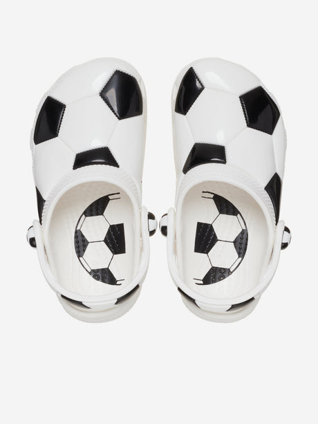 Crocs Kids Classic Soccer Ball Clog in White