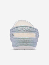 Crocs Girls Classic Iridescent Glitter Clog in White