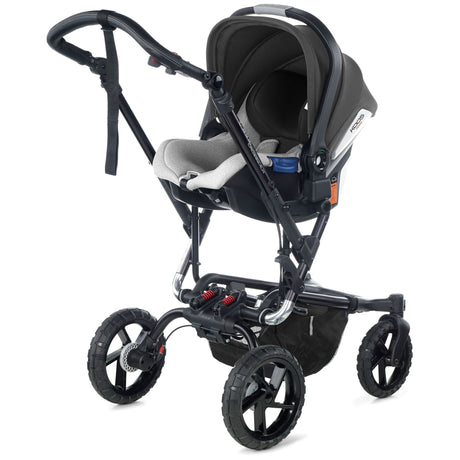 Jané Crosswalk-R All-Terrain Travel System with Sweet Carrycot & Koos iSize R1, Tech Mouse / Black Grey