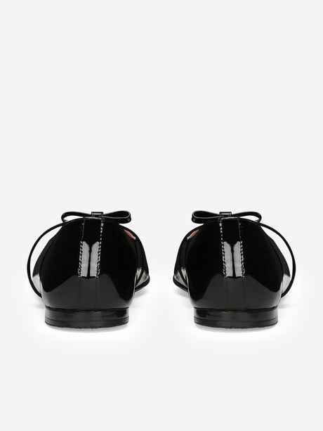 Dolce & Gabbana Girls Patent Leather Ballet Flats in Black