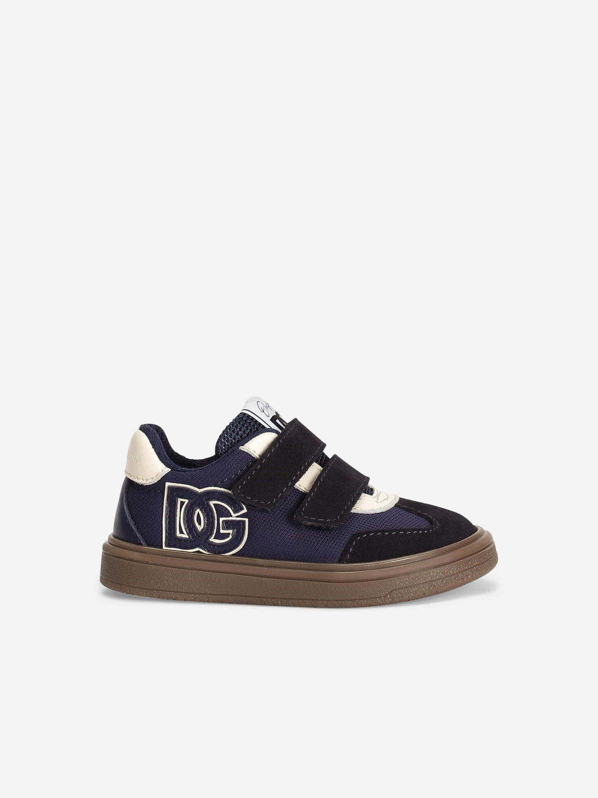 Dolce & Gabbana Boys Velcro Strap Logo Trainers in Navy