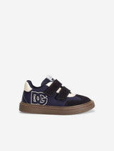 Dolce & Gabbana Boys Velcro Strap Logo Trainers in Navy