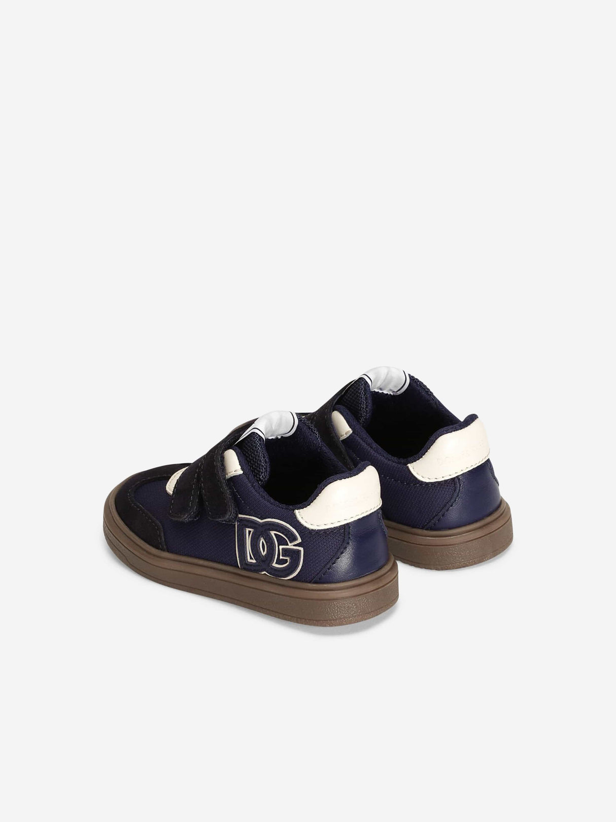 Dolce & Gabbana Boys Velcro Strap Logo Trainers in Navy