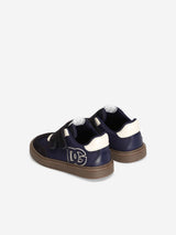 Dolce & Gabbana Boys Velcro Strap Logo Trainers in Navy
