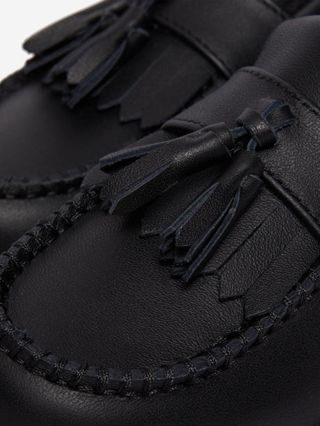 Dr Martens Boys Adrian Leather Tassel Loafers in Black