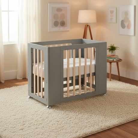 Cocoon Evoke 4 in 1 Nursery Furniture System – Bassinet, Cot, Toddler Bed & Sofa, Dove Grey / Natural Wash