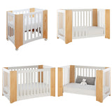 Cocoon Evoluer 4 in 1 Nursery Furniture System - Bassinet, Cot, Toddler Bed & Sofa, White/Natural