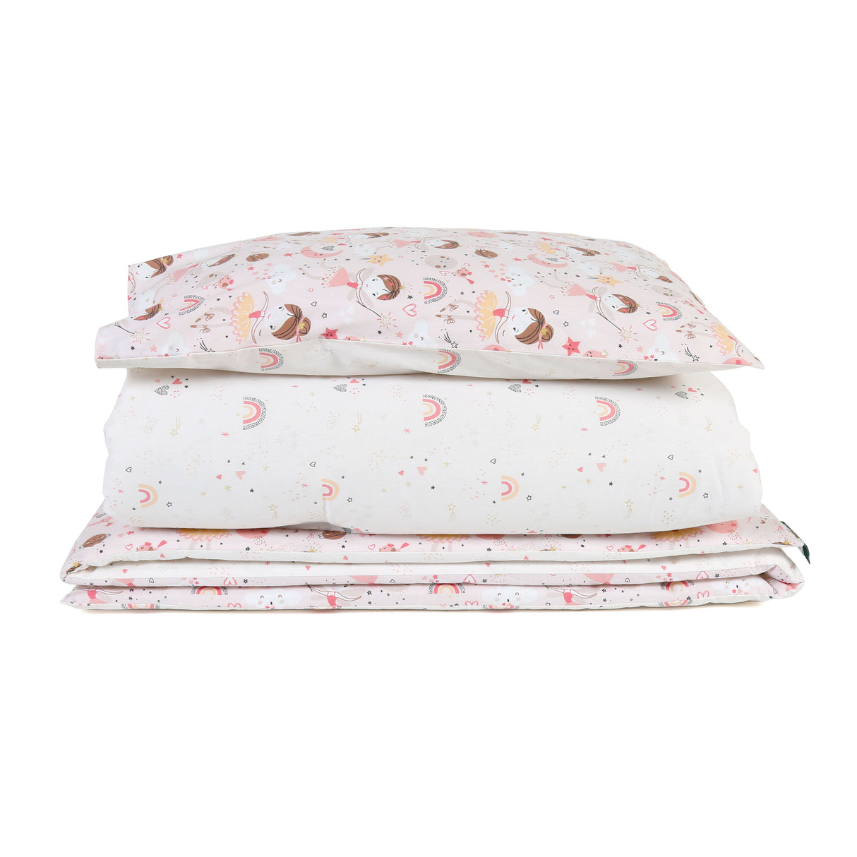 FORREST 3 Piece Reversible Cot Bed Set – Organic Cotton Baby Bedding - Fairy