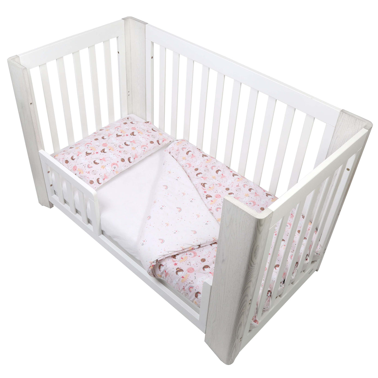 FORREST 3 Piece Reversible Cot Bed Set – Organic Cotton Baby Bedding - Fairy