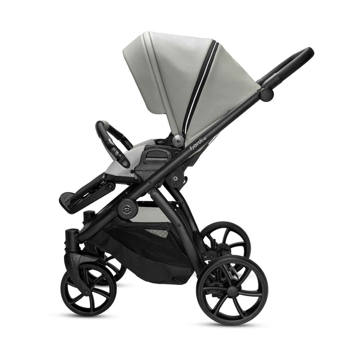 Noordi Fjordi V2 Leather - 2in1 Pushchair with ThermoCot™ Carrycot- Sleet
