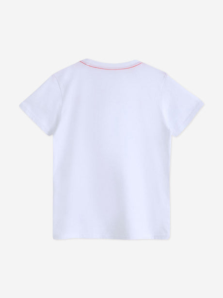 Guess Boys Logo Print T-Shirt in White