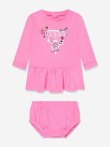 Guess Baby Girls Heart Dress with Knickers in Pink