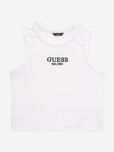 Guess Girls Rib Midi Sleeveless Top in White