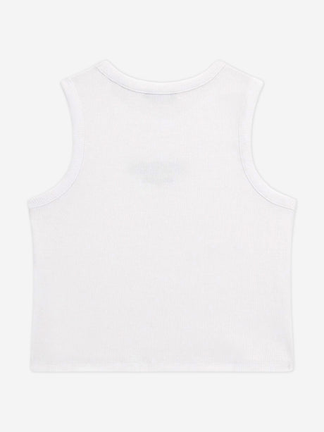 Guess Girls Rib Midi Sleeveless Top in White