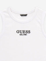 Guess Girls Rib Midi Sleeveless Top in White
