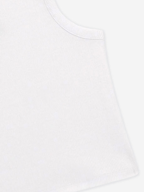 Guess Girls Rib Midi Sleeveless Top in White
