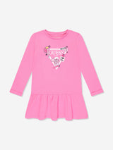 Guess Girls Logo Jersey Dress in Pink