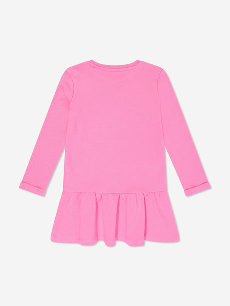 Guess Girls Logo Jersey Dress in Pink