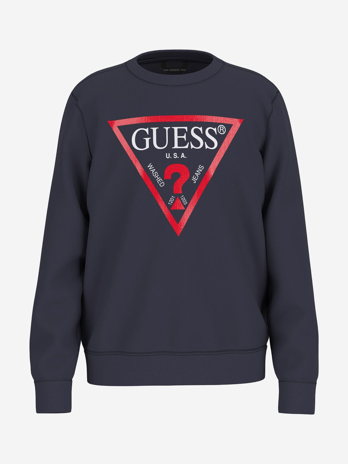 Guess Boys Logo Print Sweatshirt in Navy