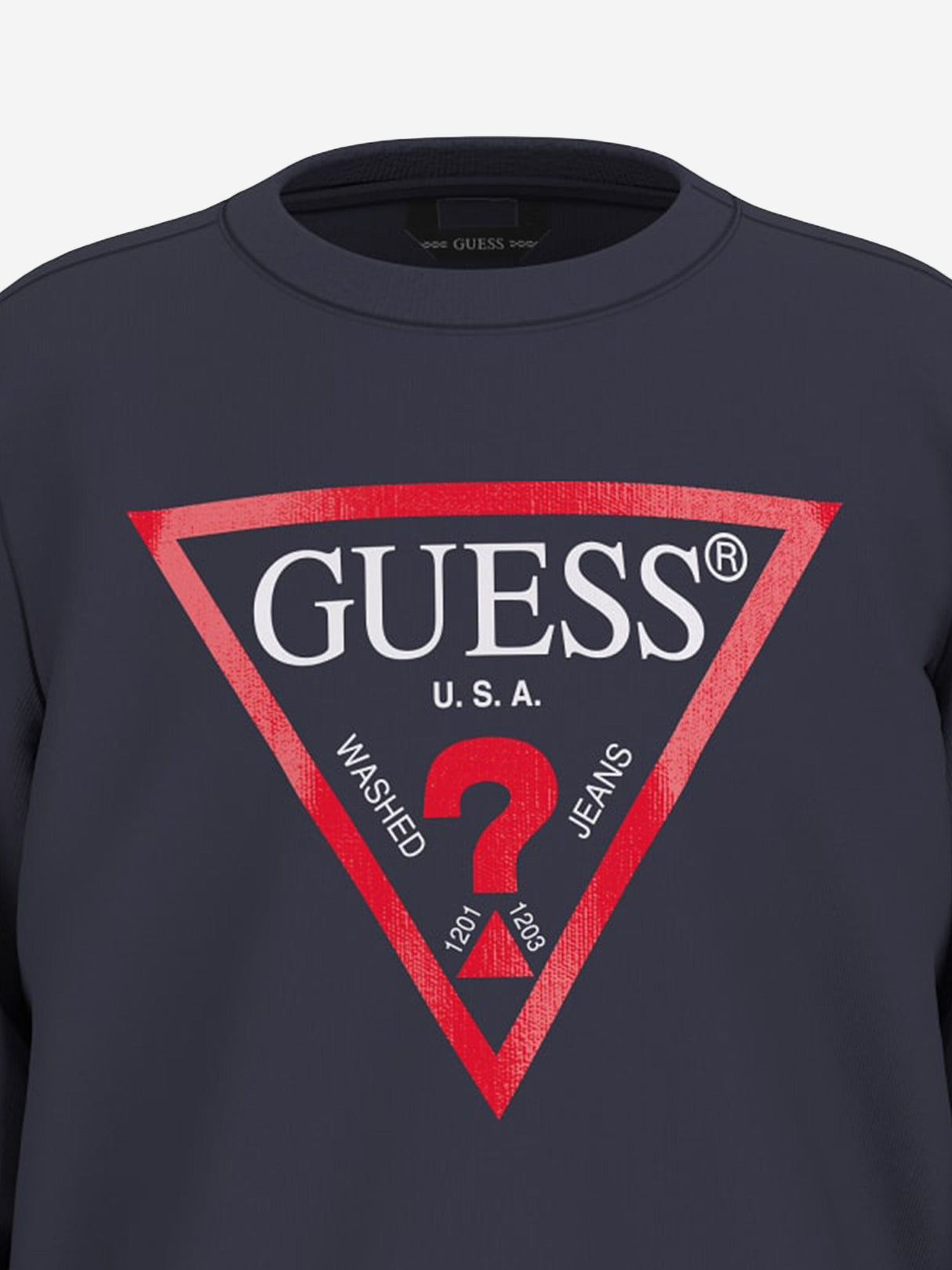 Guess Boys Logo Print Sweatshirt in Navy