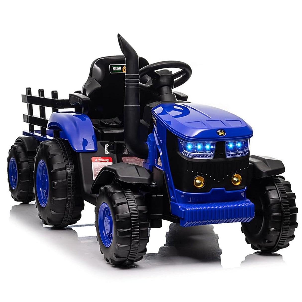 Turbo Harvest 12V Electric Ride-On Tractor with Trailer, 3–6 Years