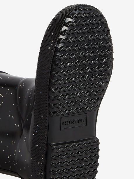 Hunter Kids First Giant Glitter Wellington Boots in Black