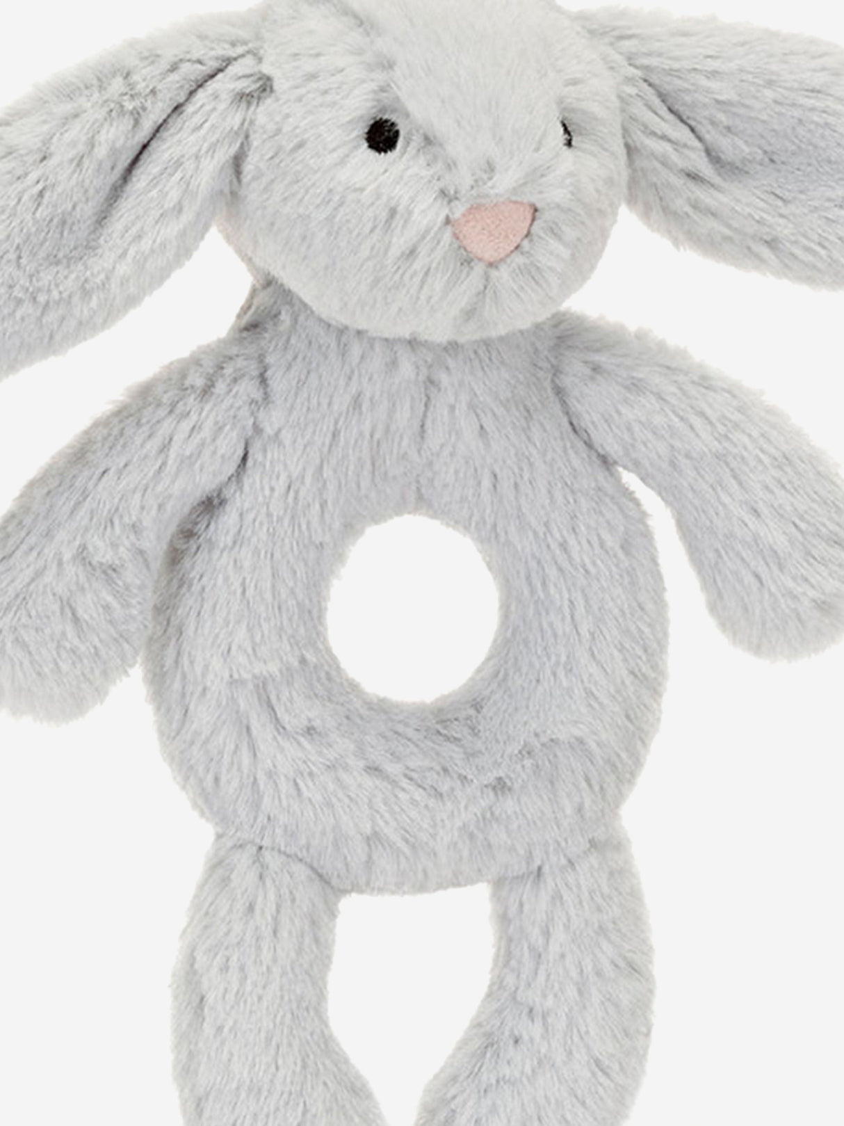 Bashful Silver Bunny Ring Rattle in Silver (18cm)