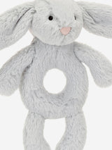 Bashful Silver Bunny Ring Rattle in Silver (18cm)