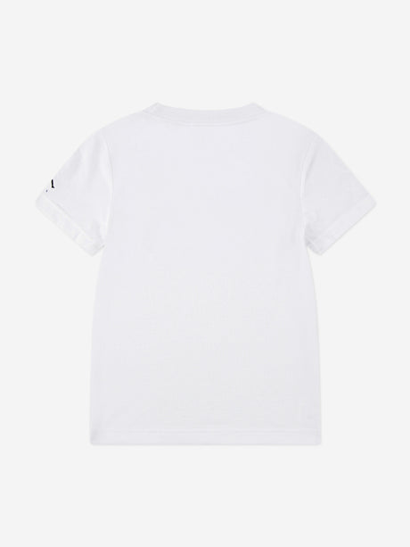 Jordan Boys MJ Wordmark Embroidered T-Shirt in White