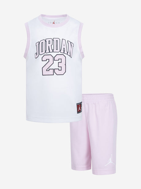 Jordan Girls 23 Jersey Short Set in Pink
