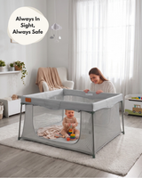 All Stars JOY Square Baby Playpen - Grey