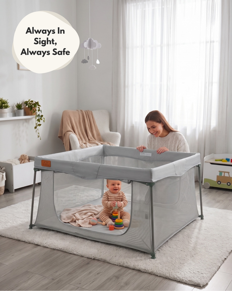 All Stars JOY Square Baby Playpen - Grey