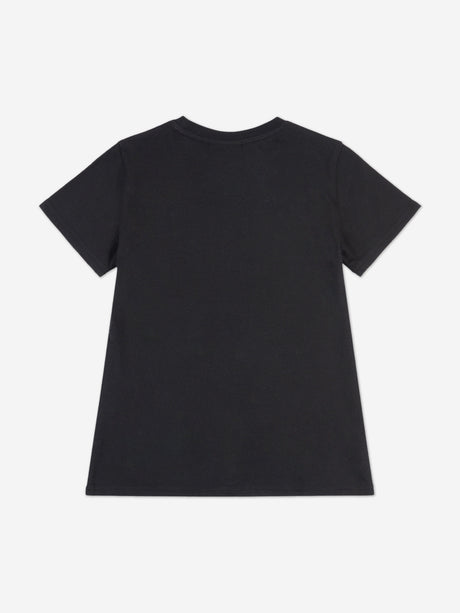 Juicy Couture Girls Diamante Logo Fitted T-Shirt in Black