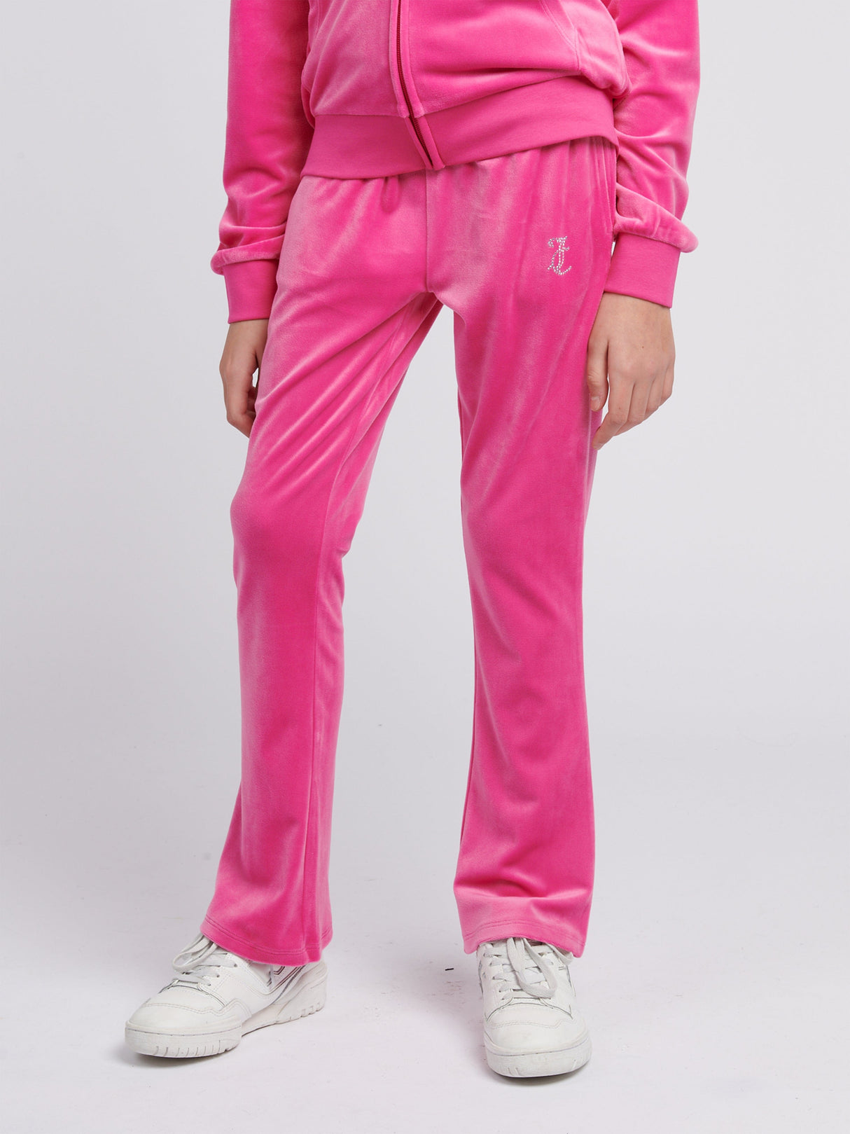 Juicy Couture Girls Diamante Bootcut Joggers in Pink