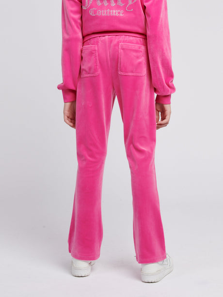 Juicy Couture Girls Diamante Bootcut Joggers in Pink
